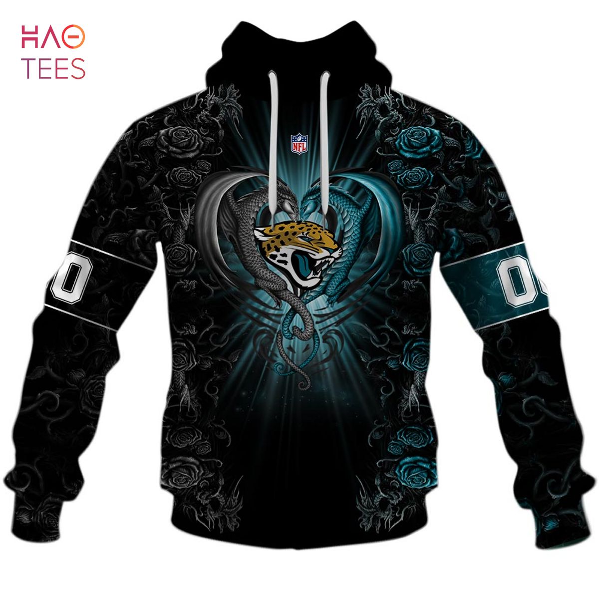 Lulu Grace Designs Jacksonville Jaguars Glitter Top: NFL Football Fan Gear & Apparel XX-Large / Hoodie