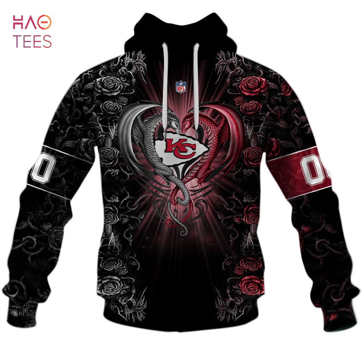 BEST Personalized NFL Rose Dragon Kansas City Chiefs Hoodie BEST Personalized NFL Rose Dragon Kansas City Chiefs Hoodie