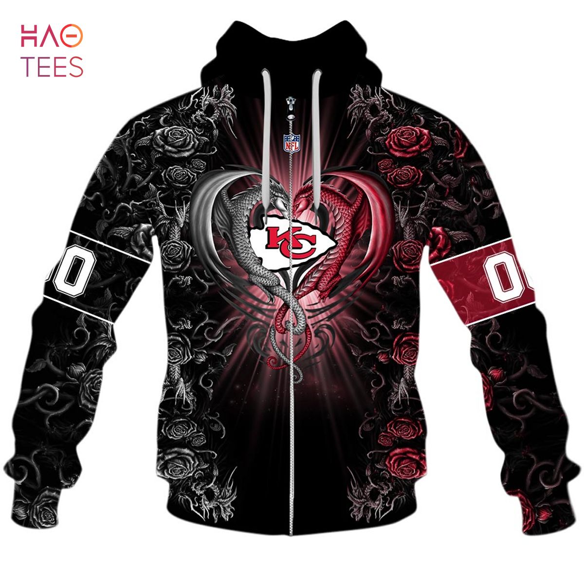 BEST Personalized NFL Rose Dragon Kansas City Chiefs Hoodie BEST Personalized NFL Rose Dragon Kansas City Chiefs Hoodie