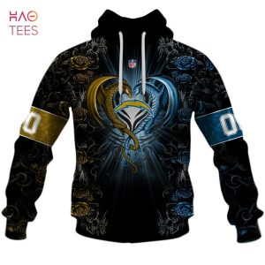 BEST Personalized NFL Rose Dragon Los Angeles Chargers Hoodie