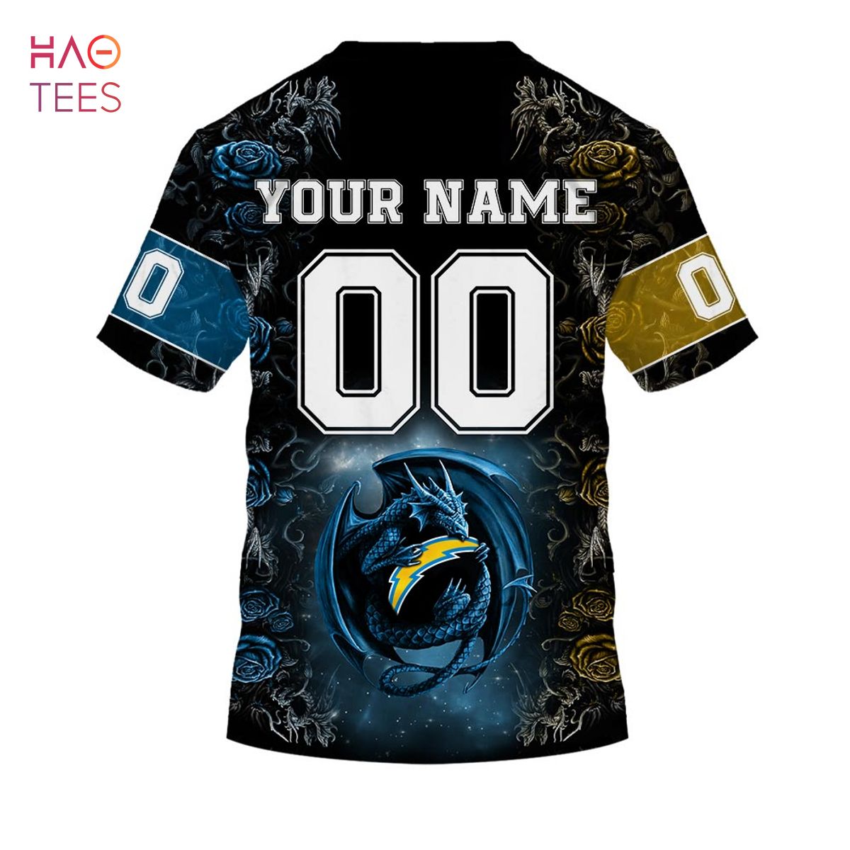 BEST Personalized NFL Rose Dragon Los Angeles Chargers Hoodie BEST Personalized NFL Rose Dragon Los Angeles Chargers Hoodie