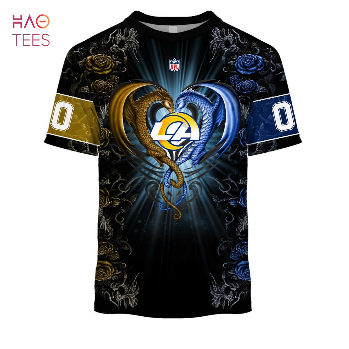 BEST Personalized NFL Rose Dragon Los Angeles Rams Hoodie BEST Personalized NFL Rose Dragon Los Angeles Rams Hoodie