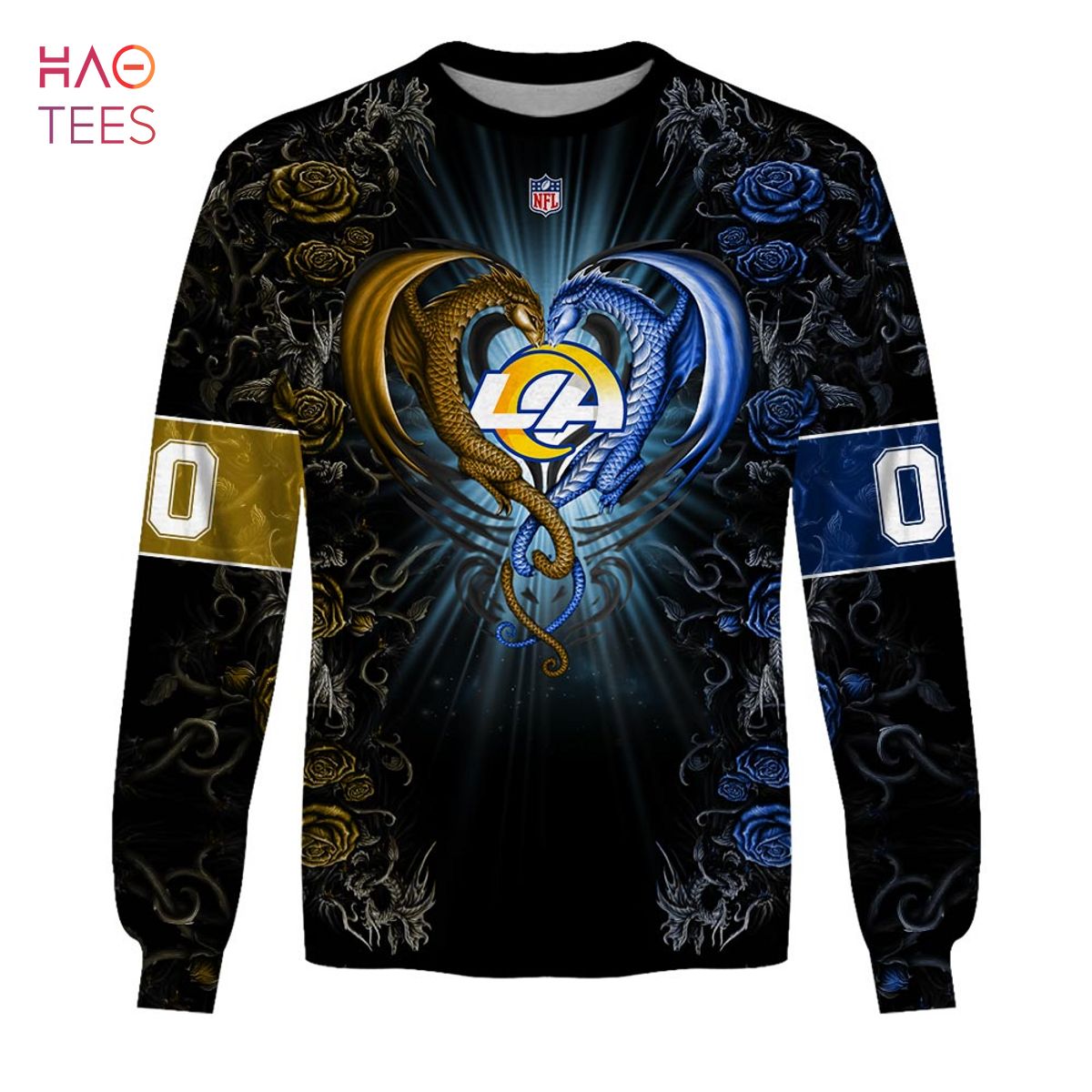 BEST Personalized NFL Rose Dragon Los Angeles Rams Hoodie BEST Personalized NFL Rose Dragon Los Angeles Rams Hoodie