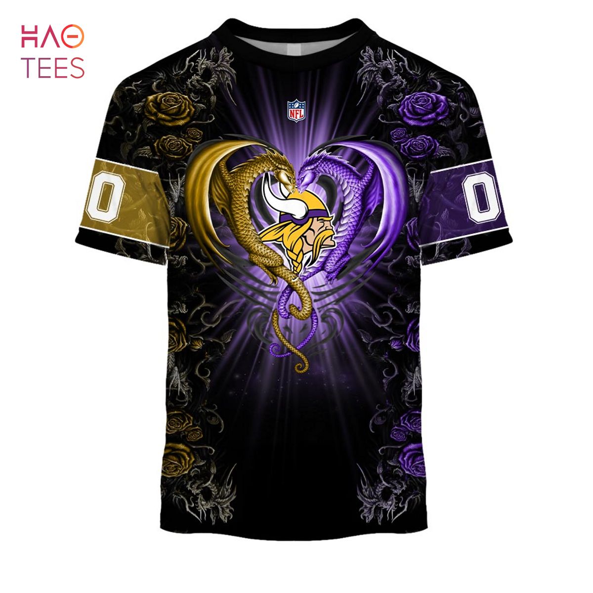 BEST Personalized NFL Rose Dragon Minnesota Vikings Hoodie BEST Personalized NFL Rose Dragon Minnesota Vikings Hoodie
