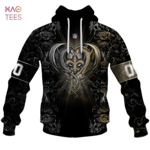 BEST Personalized NFL Rose Dragon New Orleans Saints Hoodie