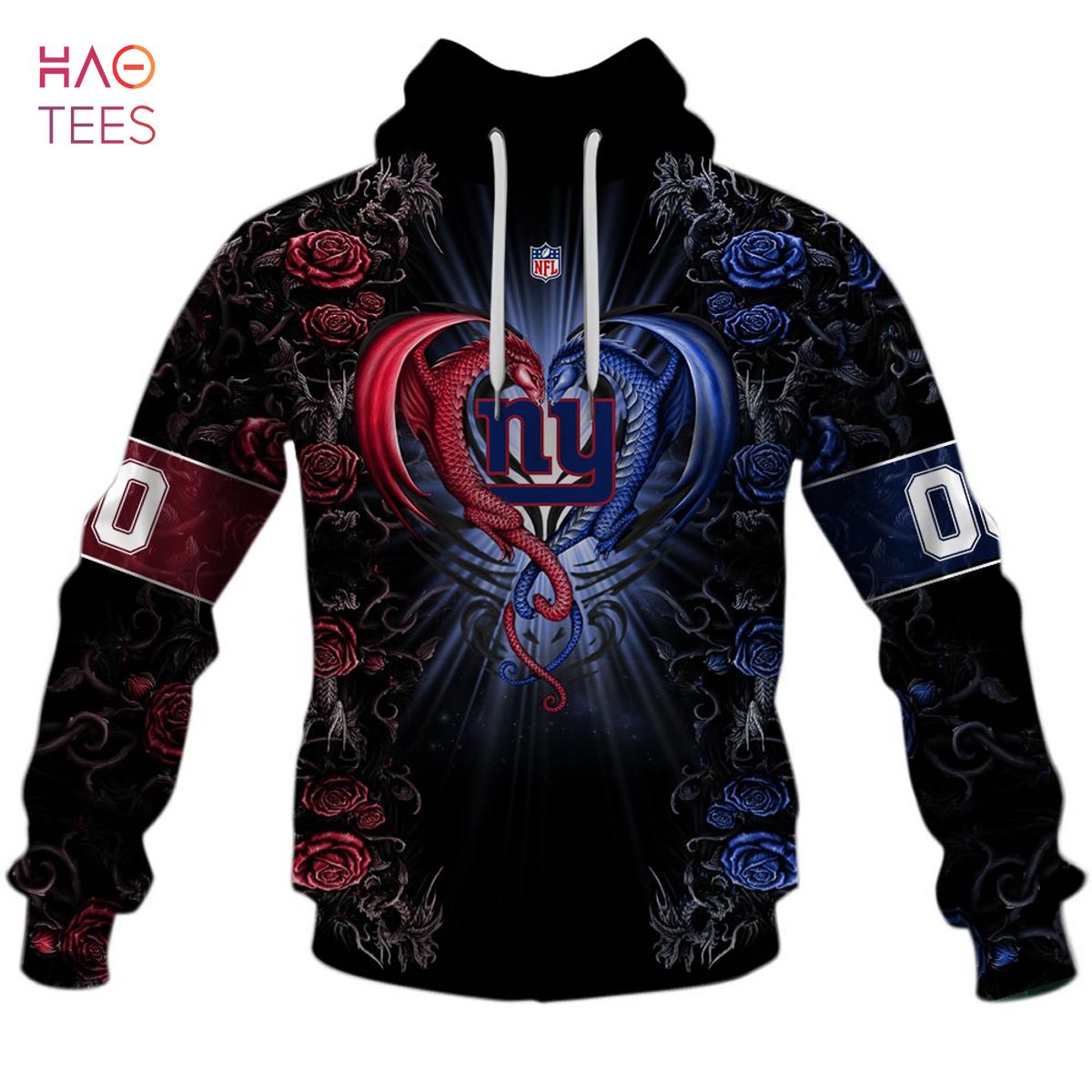 BEST Personalized NFL Rose Dragon New York Giants Hoodie BEST Personalized NFL Rose Dragon New York Giants Hoodie
