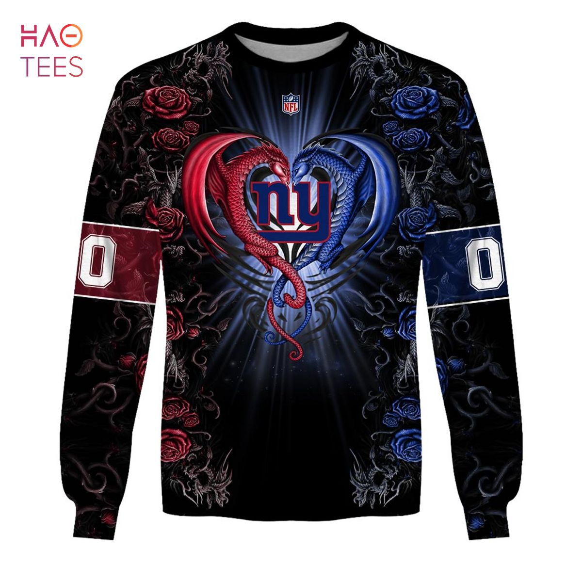 BEST Personalized NFL Rose Dragon New York Giants Hoodie BEST Personalized NFL Rose Dragon New York Giants Hoodie