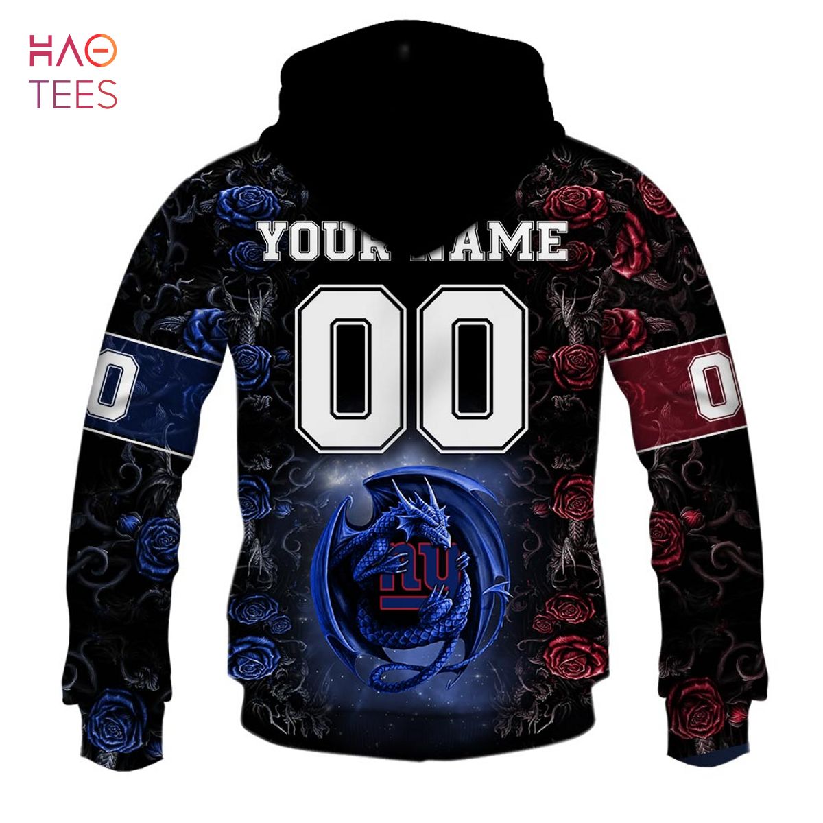 BEST Personalized NFL Rose Dragon New York Giants Hoodie BEST Personalized NFL Rose Dragon New York Giants Hoodie