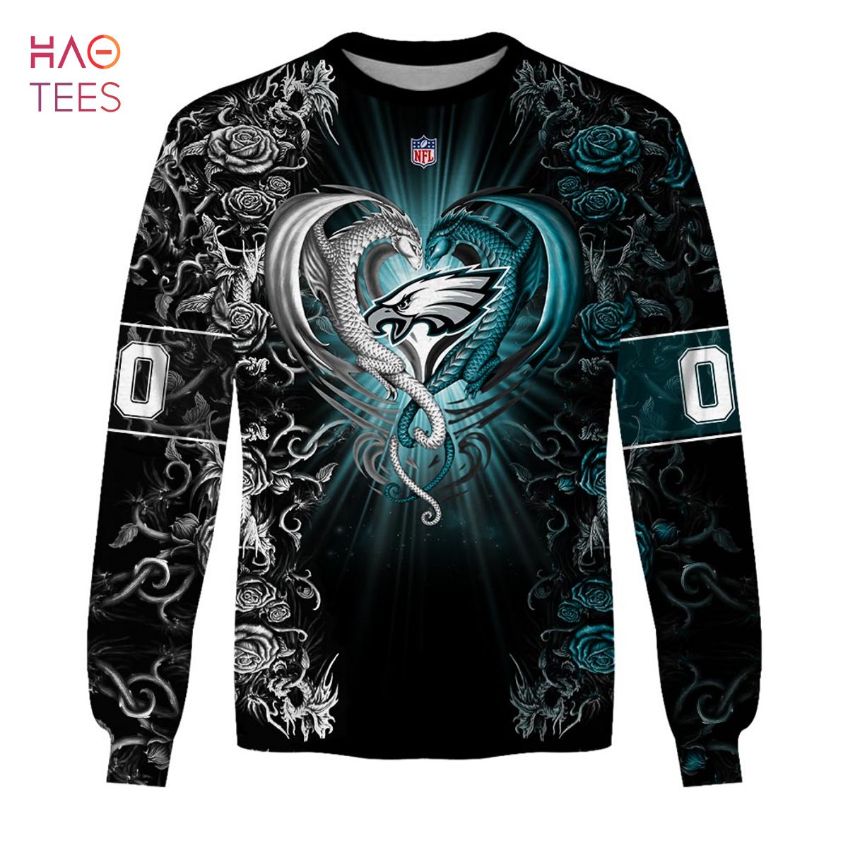 BEST Personalized NFL Rose Dragon Philadelphia Eagles Hoodie BEST Personalized NFL Rose Dragon Philadelphia Eagles Hoodie