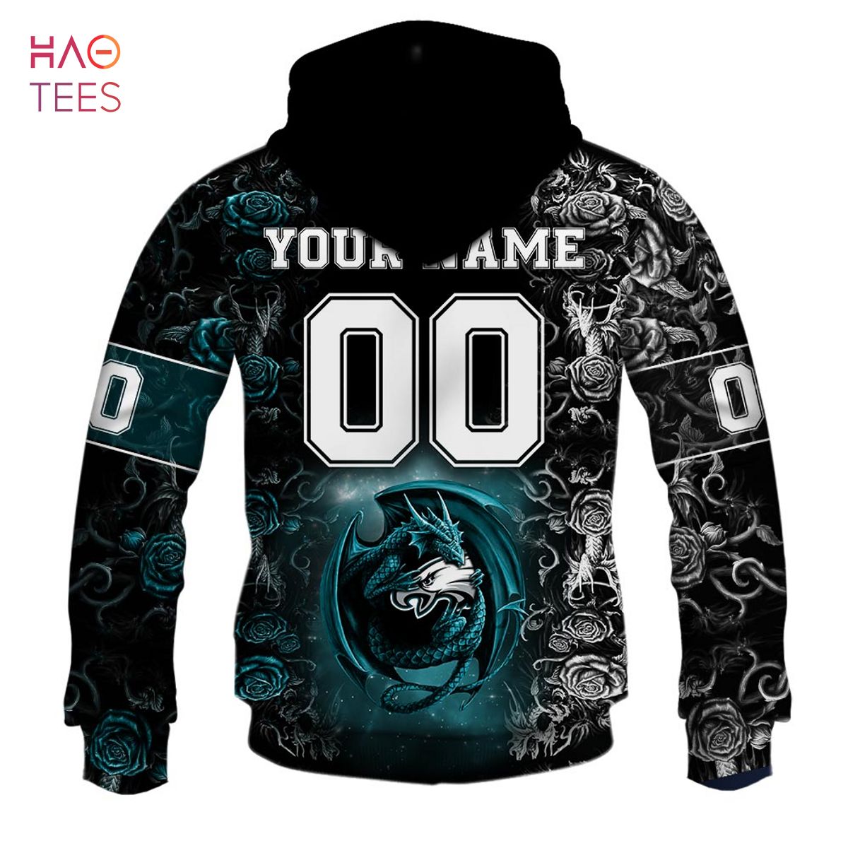 BEST Personalized NFL Rose Dragon Philadelphia Eagles Hoodie BEST Personalized NFL Rose Dragon Philadelphia Eagles Hoodie