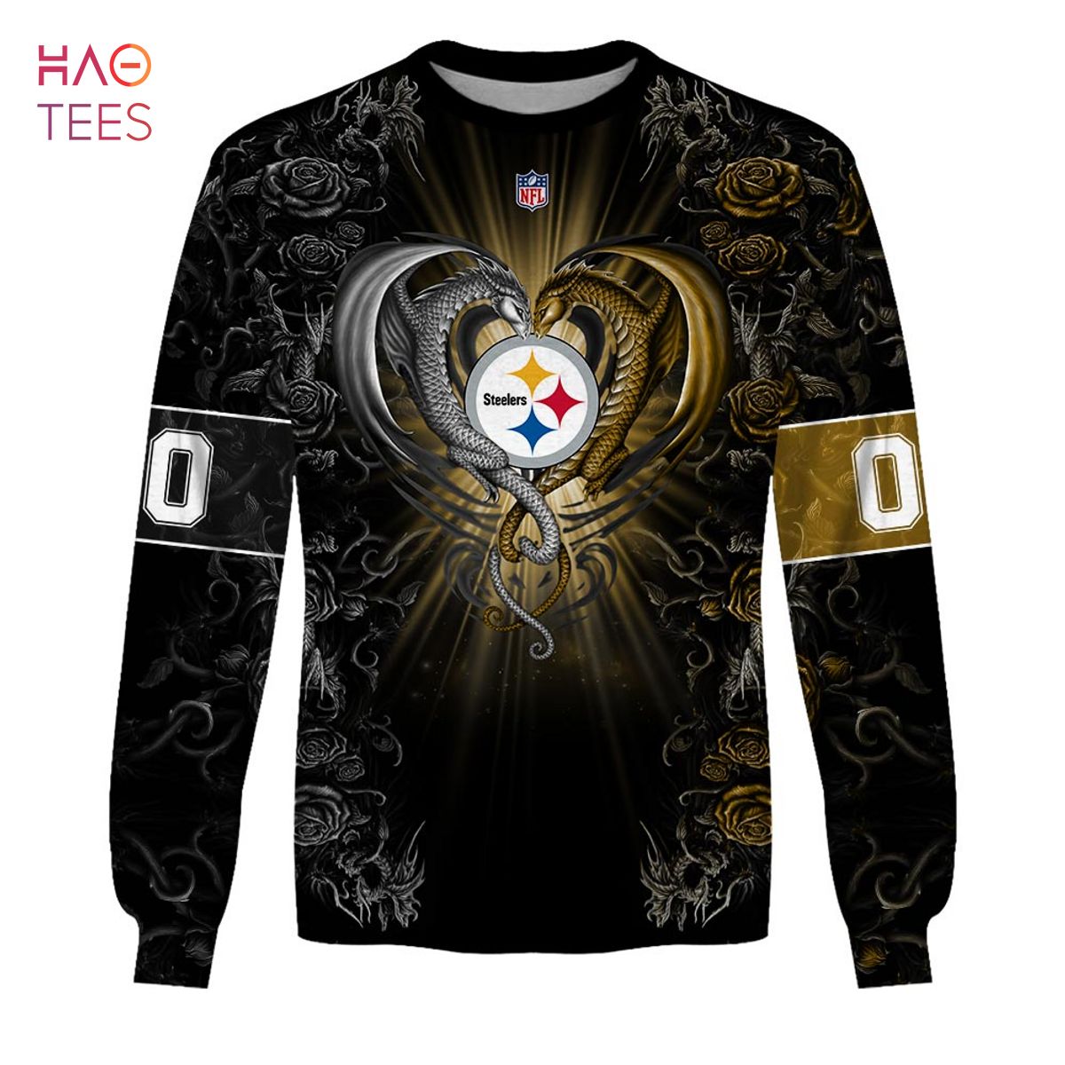 BEST Personalized NFL Rose Dragon Pittsburgh Steelers Hoodie BEST Personalized NFL Rose Dragon Pittsburgh Steelers Hoodie