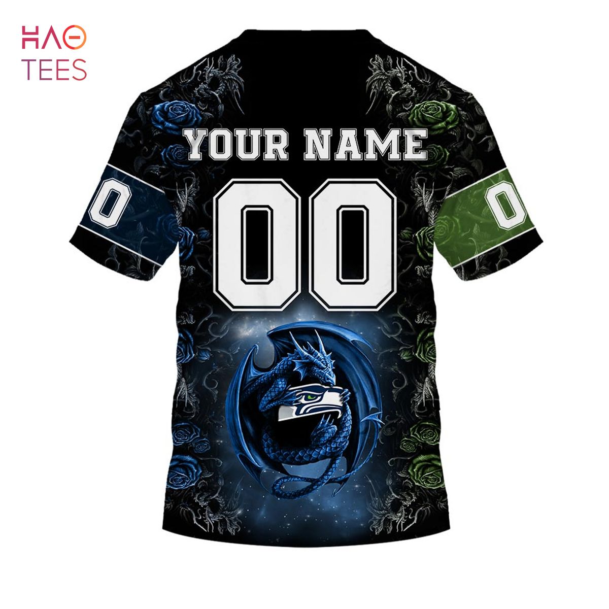 BEST Personalized NFL Rose Dragon Seattle Seahawks Hoodie BEST Personalized NFL Rose Dragon Seattle Seahawks Hoodie