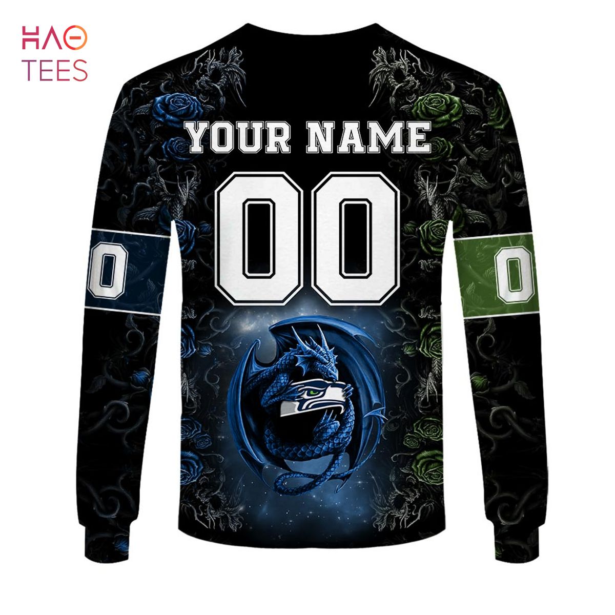 NFL Seattle Seahawks Custom Name Number Navy Home Jersey Fleece Oodie