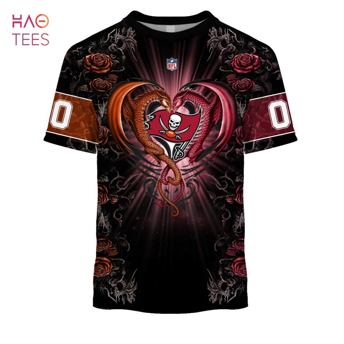 BEST Personalized NFL Rose Dragon Tampa Bay Buccaneers Hoodie BEST Personalized NFL Rose Dragon Tampa Bay Buccaneers Hoodie