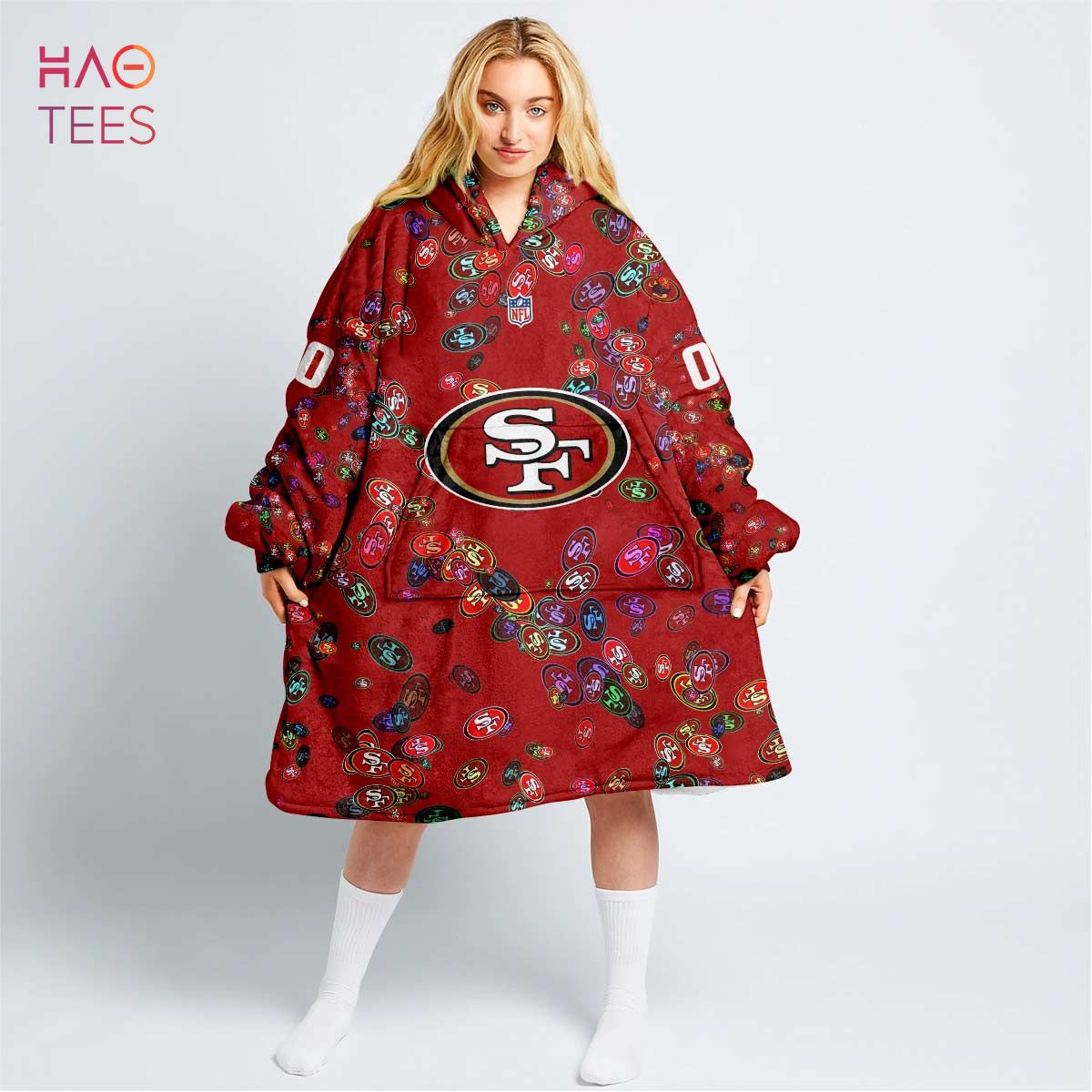 BEST Personalized NFL San Francisco Oodie, Flanket, Blanket Hoodie, Snuggie