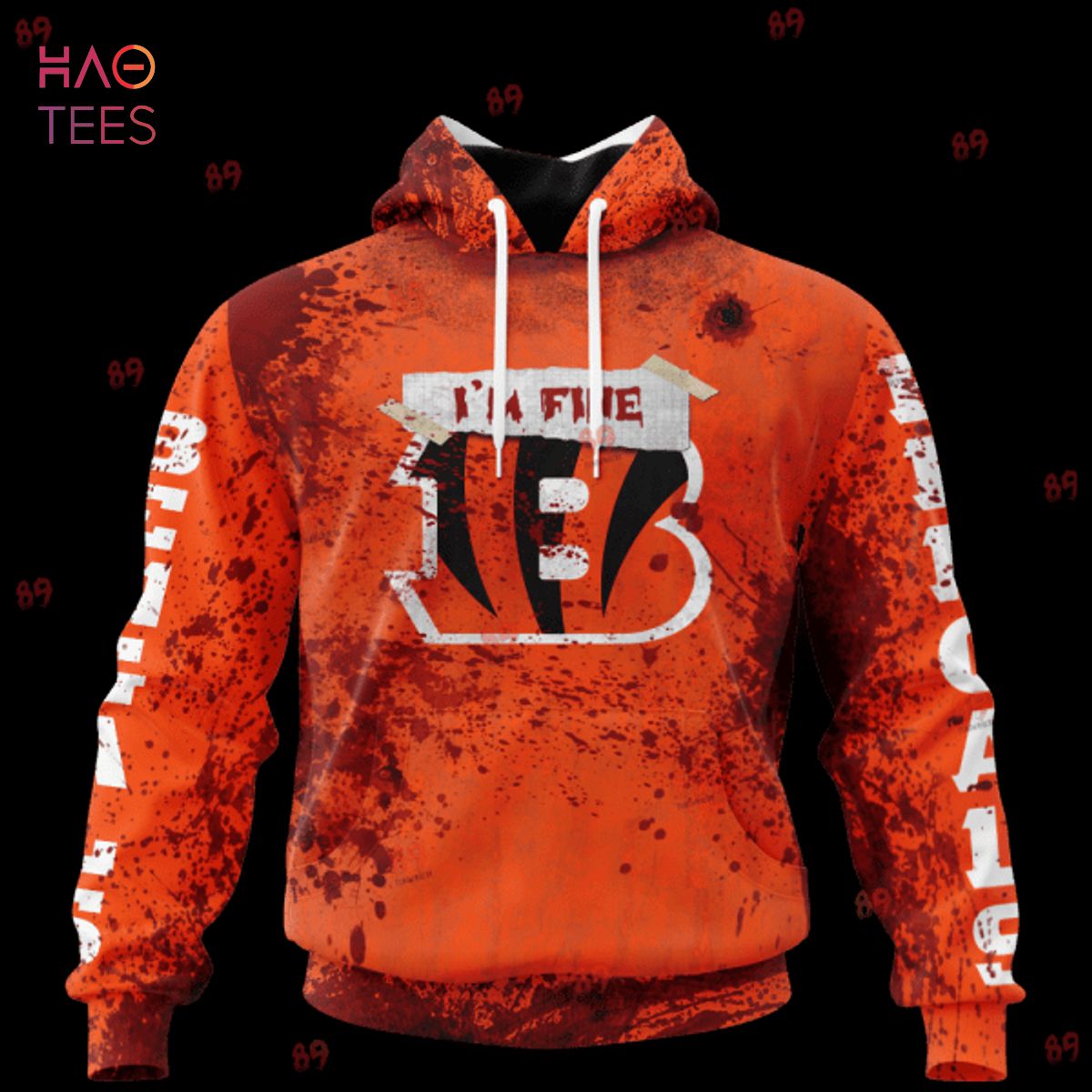 BEST Bengals Halloween Blood Jersey LIMITED EDITION 3D Hoodie BEST Bengals Halloween Blood Jersey LIMITED EDITION 3D Hoodie