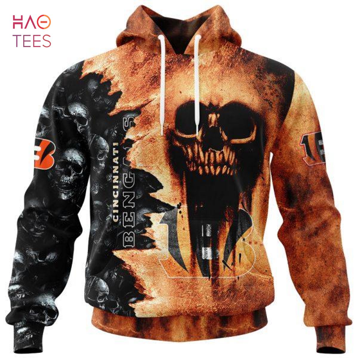 BEST Bengals Halloween Cemetery Skull Jersey LIMITED EDITION 3D Hoodie BEST Bengals Halloween Cemetery Skull Jersey LIMITED EDITION 3D Hoodie