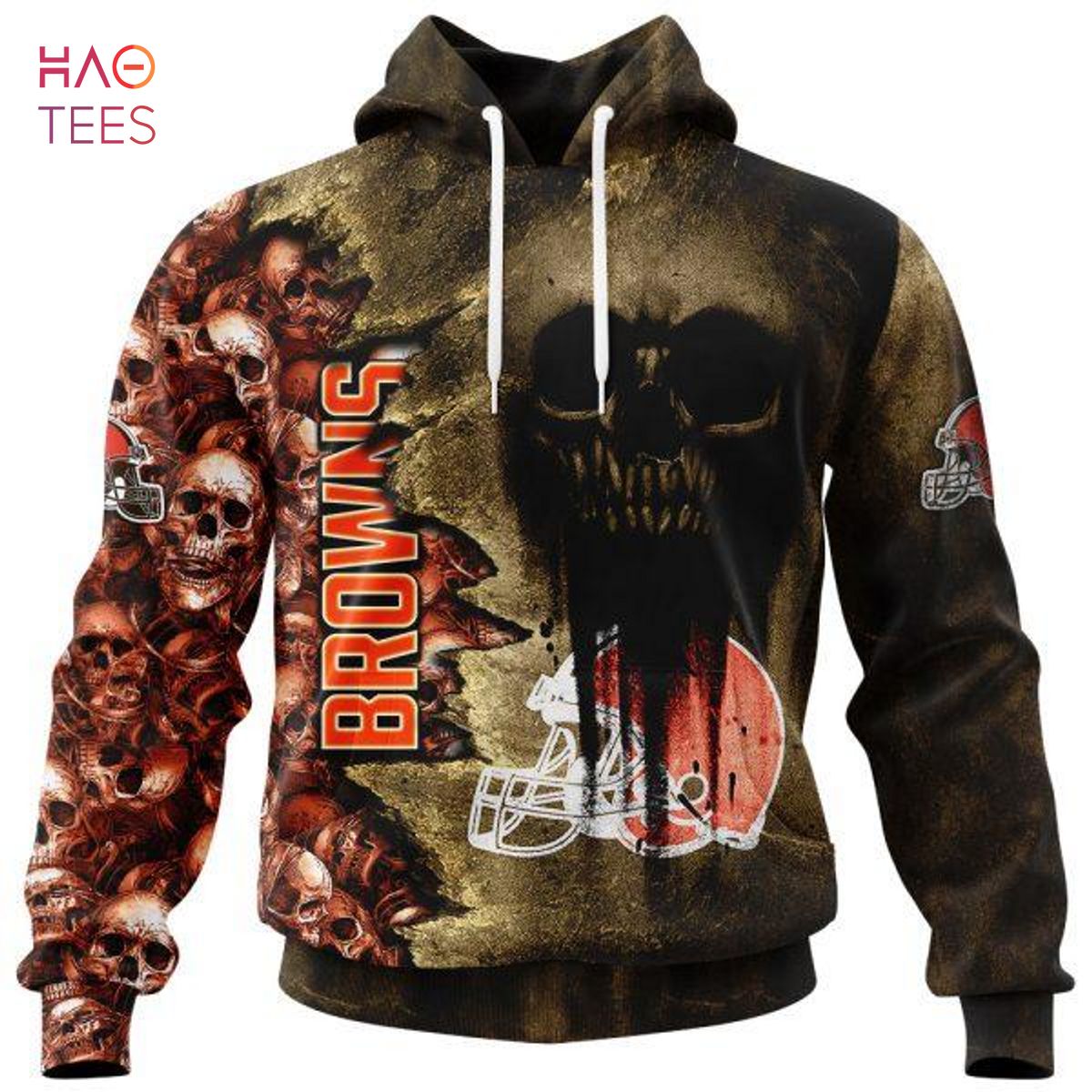 BEST Browns Halloween Cemetery Skull Jersey LIMITED EDITION 3D Hoodie
