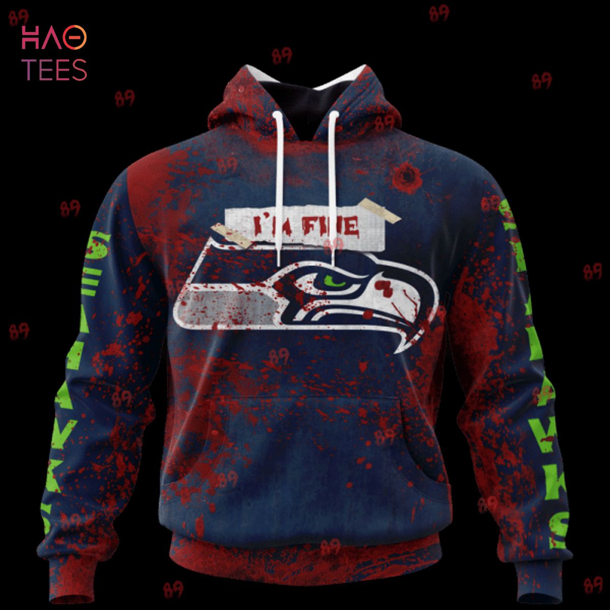 BEST Seahawks Halloween Blood Jersey LIMITED EDITION 3D Hoodie