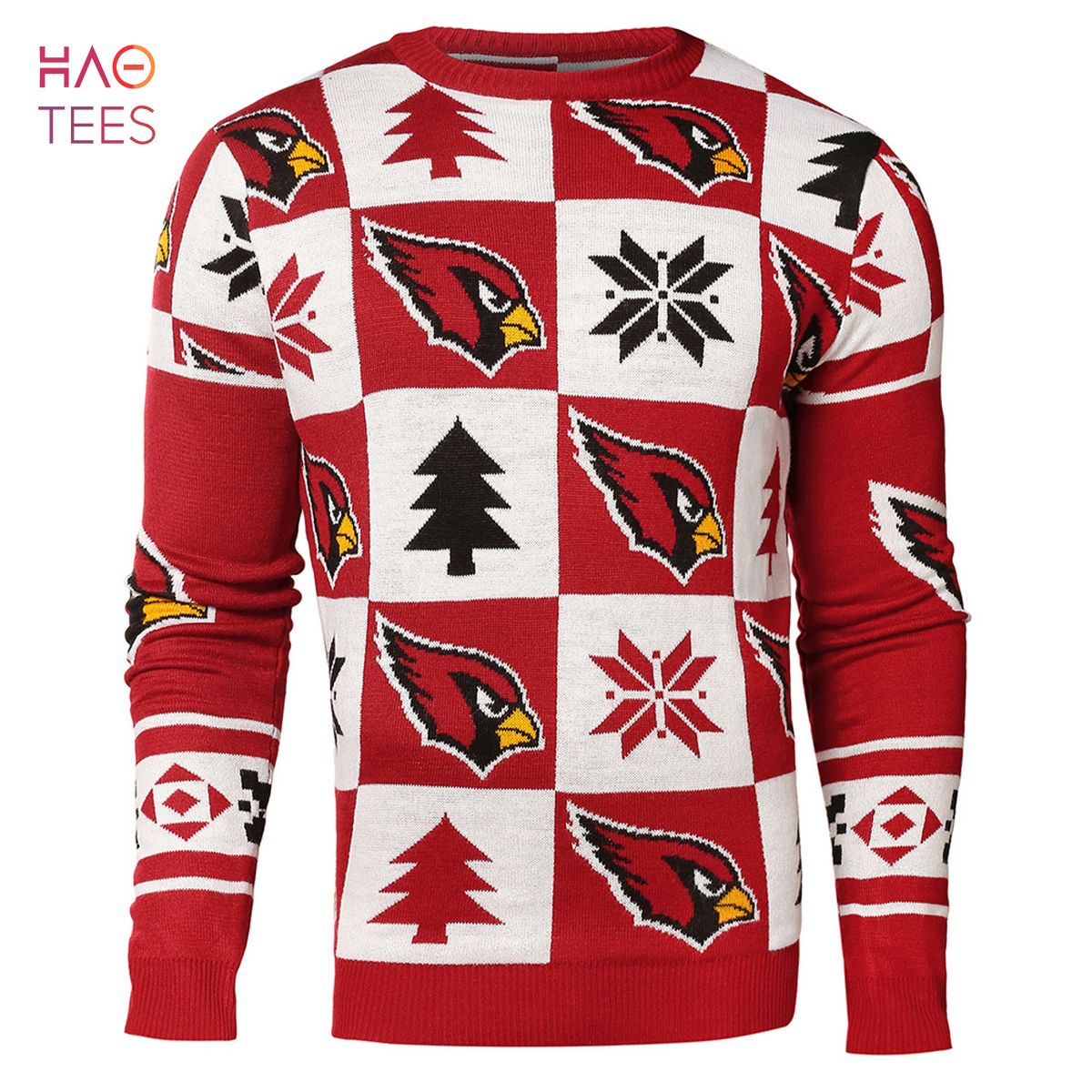 BEST Arizona Cardinals Patches NFL Ugly Crew Neck Sweater by Forever Collectibles BEST Arizona Cardinals Patches NFL Ugly Crew Neck Sweater by Forever Collectibles