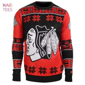 BEST Chicago Blackhawks_ Chicago Blackhawks Big Logo NHL Ugly Sweater