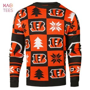 BEST Cincinnati Bengals NFL Repeat Patches Holiday Sweater