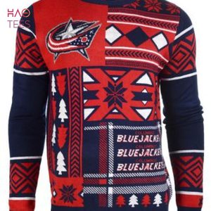 BEST Columbus Blue Jackets NHL Patches Ugly Sweater