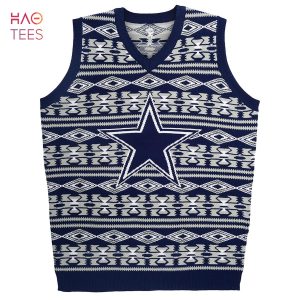 BEST Dallas Cowboys NFL Aztec Print Ugly Sweater Vest