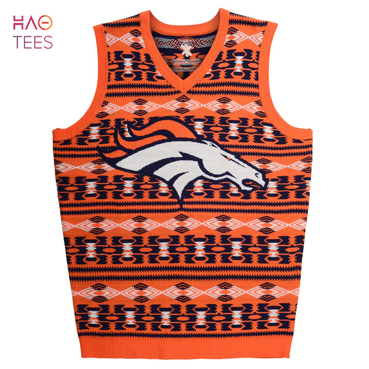 BEST Denver Broncos Aztec NFL Ugly Sweater Vest BEST Denver Broncos Aztec NFL Ugly Sweater Vest