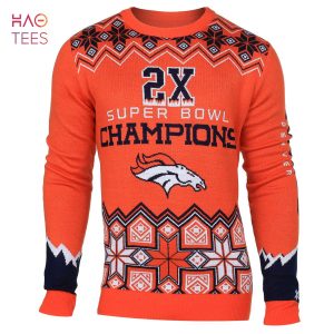 BEST Denver Broncos NFL Super Bowl Commemorative Crew Neck Sweater