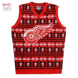 BEST Detroit Red Wings NHL Aztec Ugly Sweater Vest