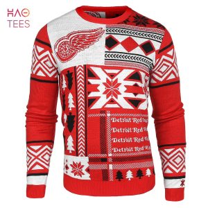 BEST Detroit Red Wings NHL Patches Ugly Sweater
