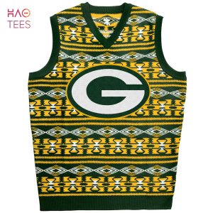 BEST Green Bay Packers Aztec NFL Ugly Sweater Vest