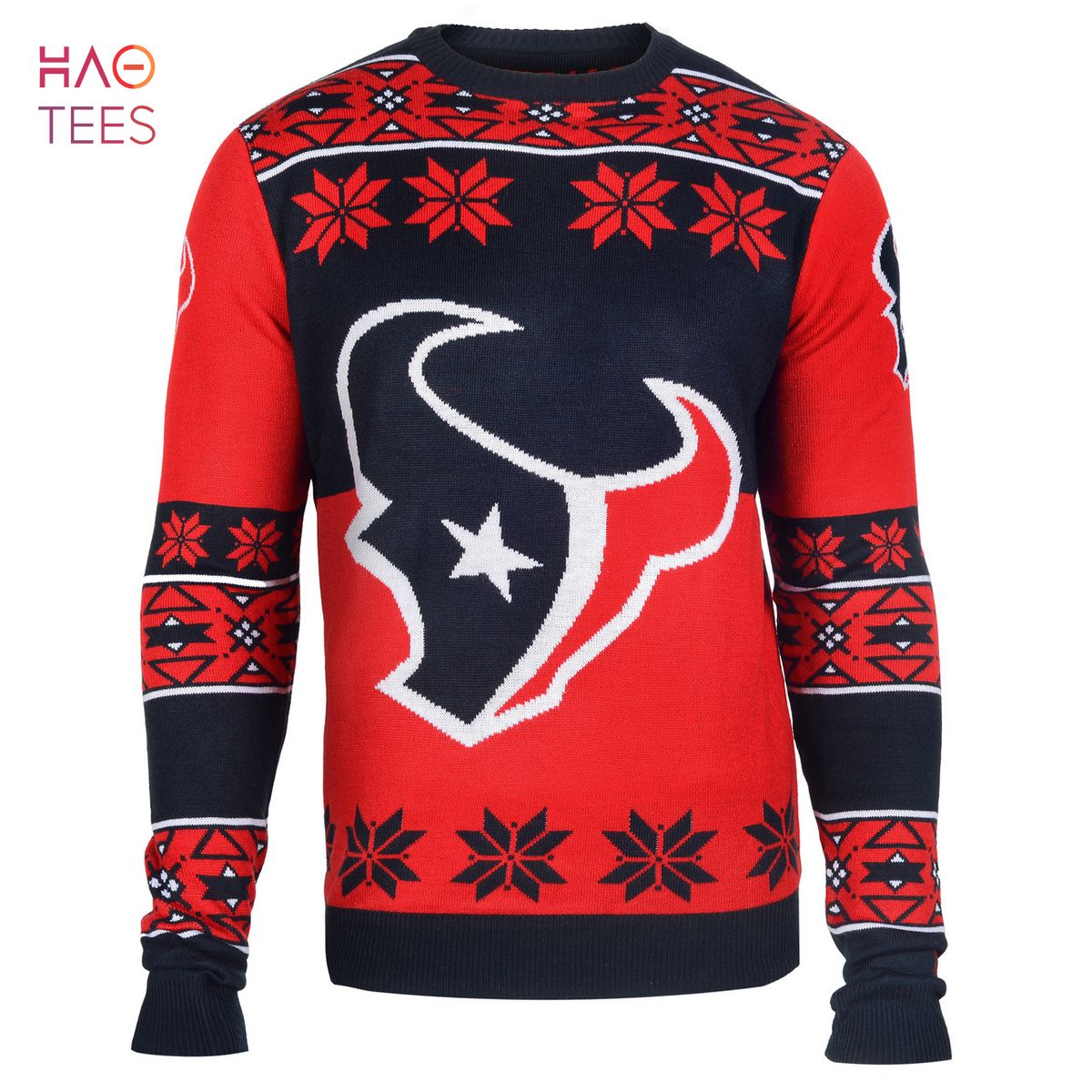 BEST HOUSTON TEXANS BIG LOGO UGLY CREW NECK SWEATER BEST HOUSTON TEXANS BIG LOGO UGLY CREW NECK SWEATER