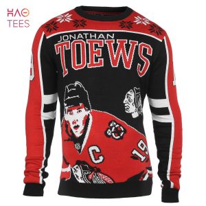 BEST Jonathan Toews 19 Chicago Blackhawks NHL Player Ugly Sweater