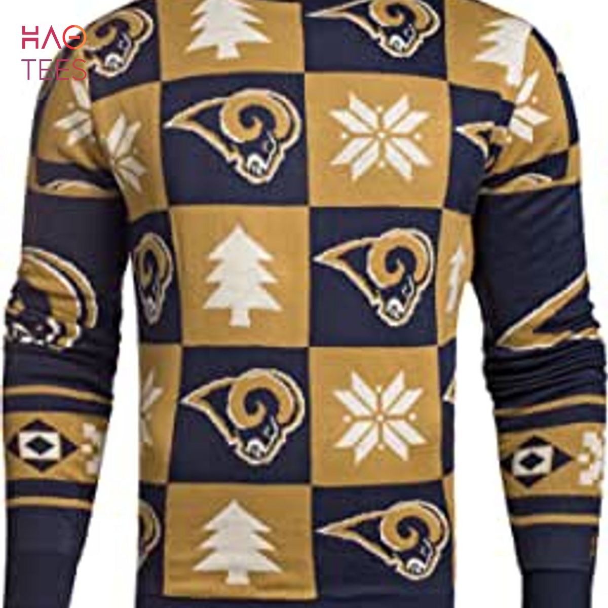 BEST Los Angeles Rams Patches NFL Ugly Crew Neck Sweater by Forever Collectibles