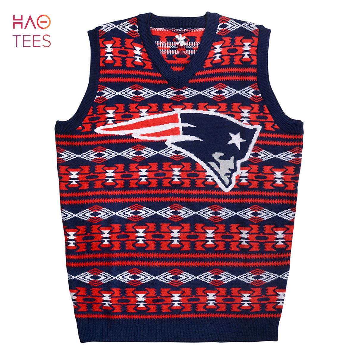 BEST New England Patriots Aztec NFL Ugly Sweater Vest BEST New England Patriots Aztec NFL Ugly Sweater Vest