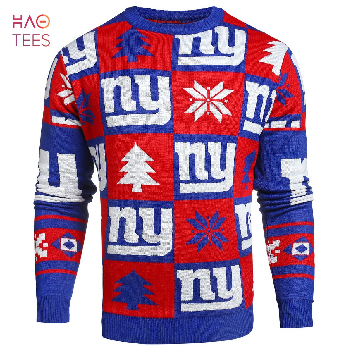 BEST New York Giants NFL Repeat Patches Holiday Sweater BEST New York Giants NFL Repeat Patches Holiday Sweater