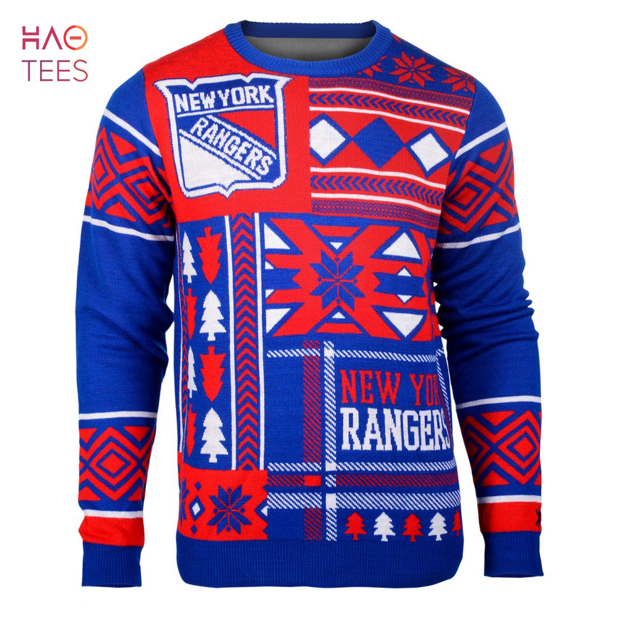 BEST New York Rangers NHL Patches Ugly Sweater BEST New York Rangers NHL Patches Ugly Sweater