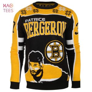 BEST Patrice Bergeron 37 Boston Bruins NHL Player Ugly Sweater