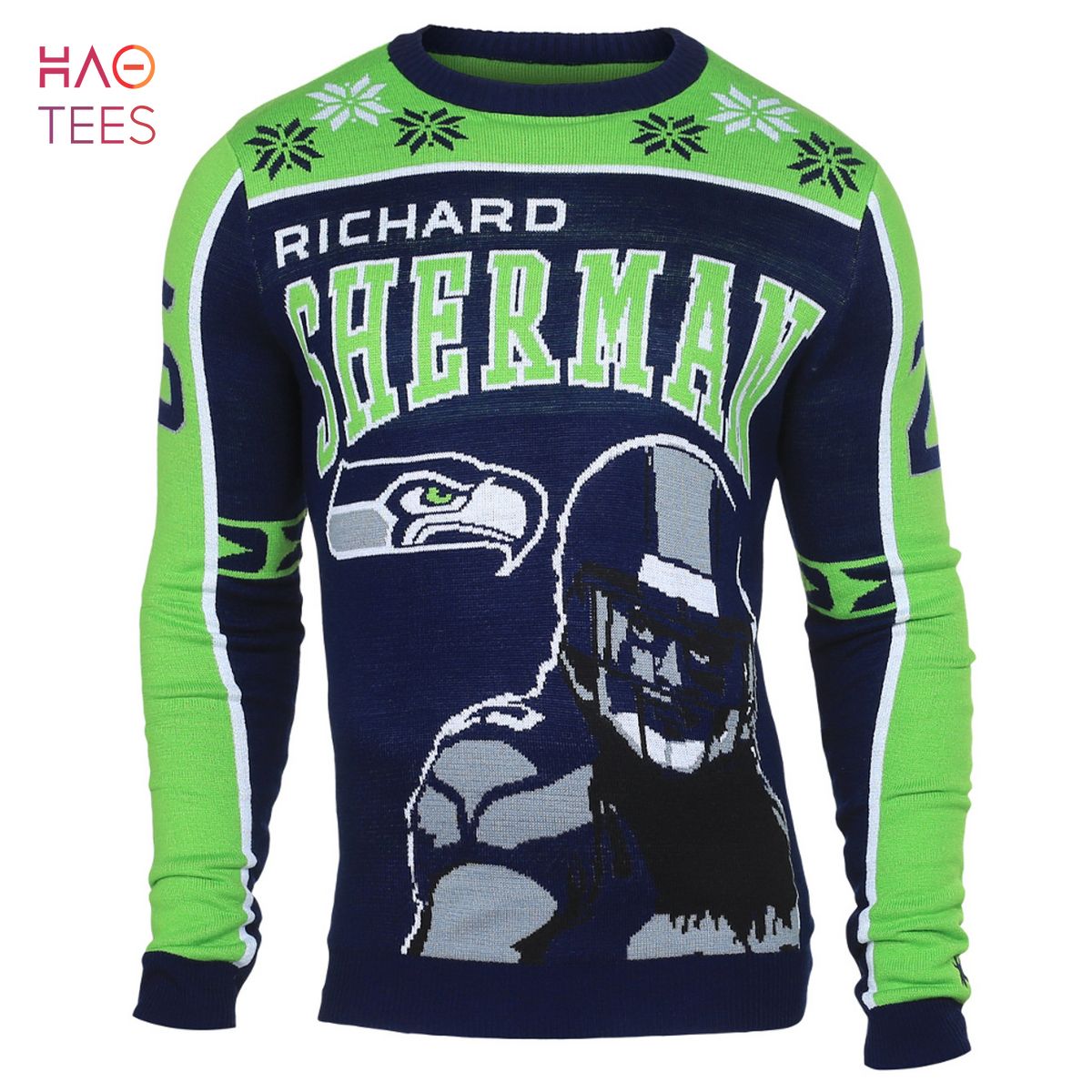 BEST Richard Sherman 25 Seattle Seahawks NFL Player Ugly Sweater