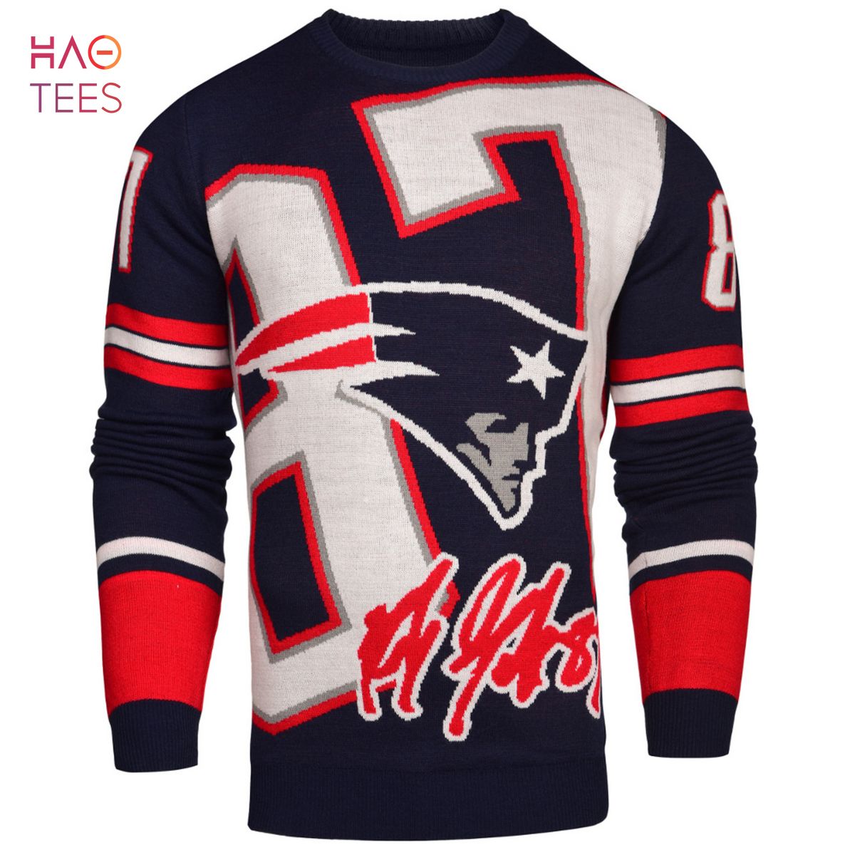 BEST Rob Gronkowski 87 New England Patriots NFL Loud Player Sweater By Forever Collectibles