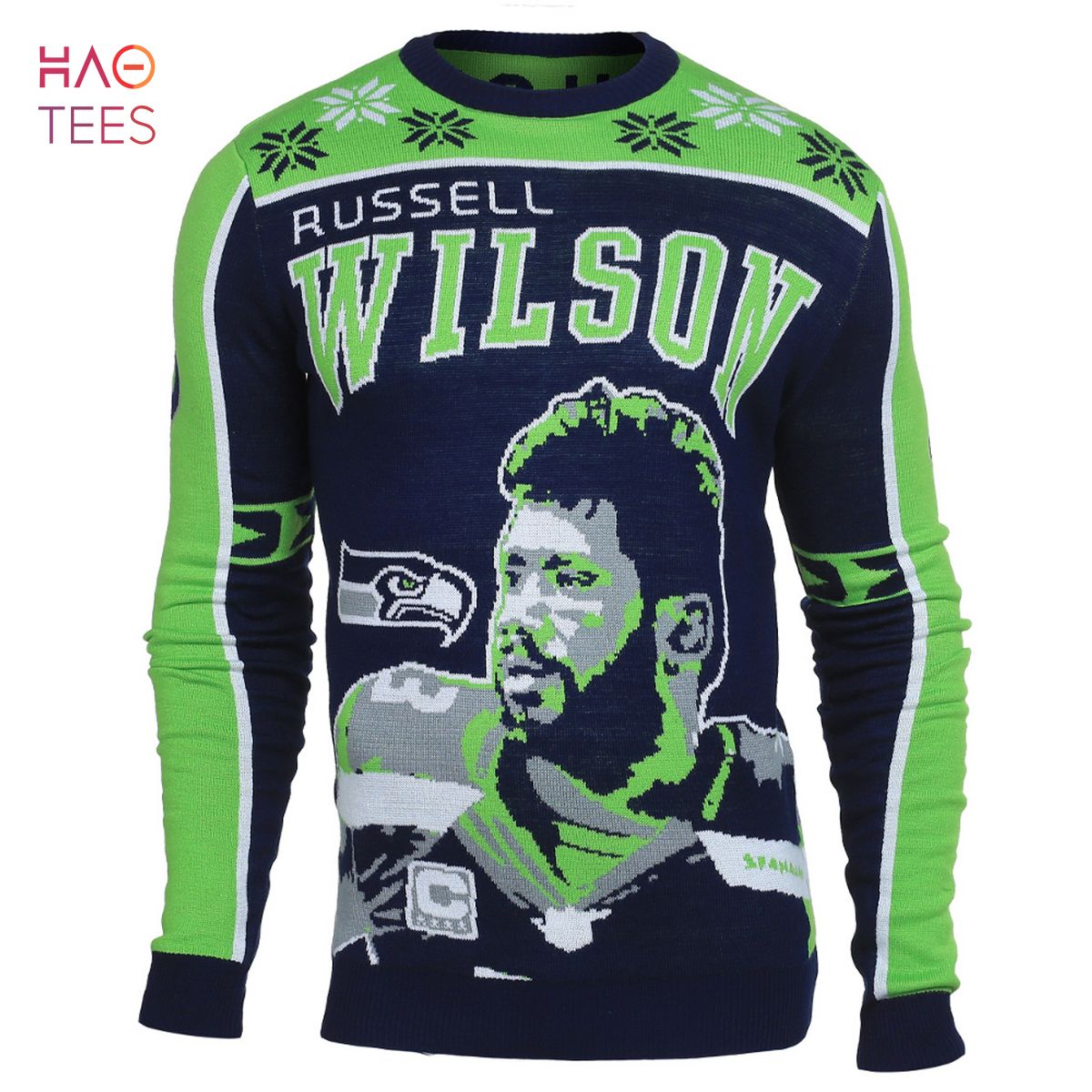 BEST Russell Wilson 3 Seattle Seahawks NFL Player Ugly Sweater