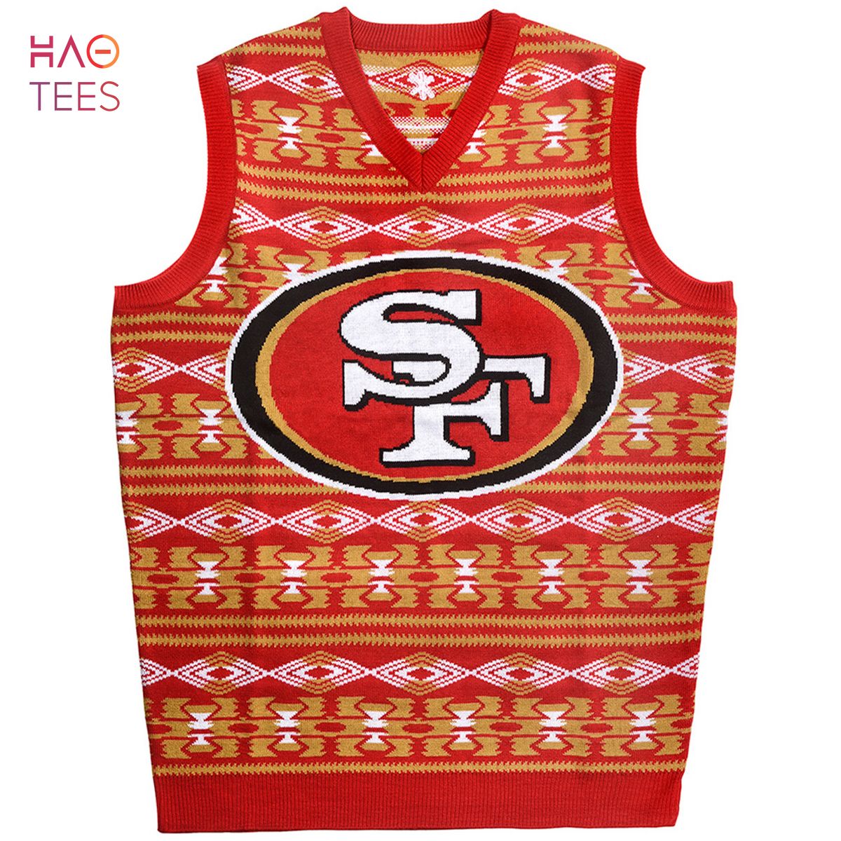 BEST San Francisco 49ers Aztec NFL Ugly Sweater Vest