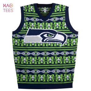 BEST Seattle Seahawks Aztec NFL Ugly Sweater Vest