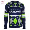 BEST Seattle Seahawks Men’s Plaid Crew Neck NFL Ugly Sweater