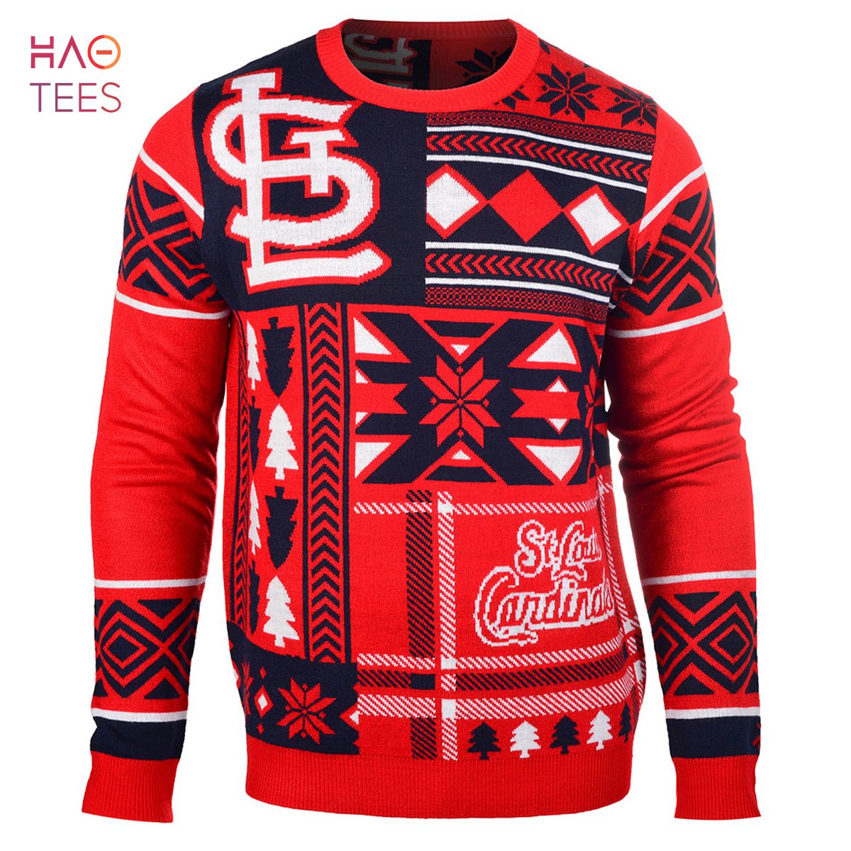 BEST St. Louis Cardinals Patches MLB Ugly Sweater BEST St. Louis Cardinals Patches MLB Ugly Sweater
