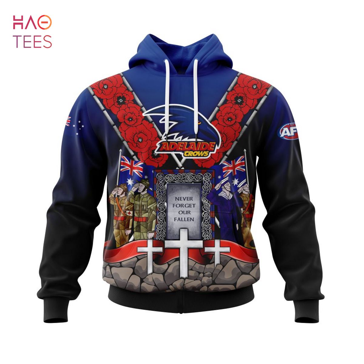 BEST AFL Adelaide Football Club, Specialized 2022 Anzac Jersey Concepts 3D Hoodie Limited Edition BEST AFL Adelaide Football Club, Specialized 2022 Anzac Jersey Concepts 3D Hoodie Limited Edition
