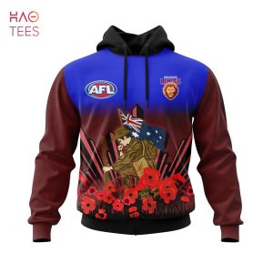 BEST AFL Brisbane Lions, Specialized 2022 Anzac Jersey Concepts 3D Hoodie