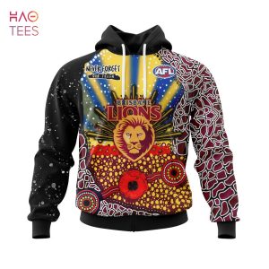 BEST AFL Brisbane Lions, Specialized Anzac Jersey Concepts 3D Hoodie